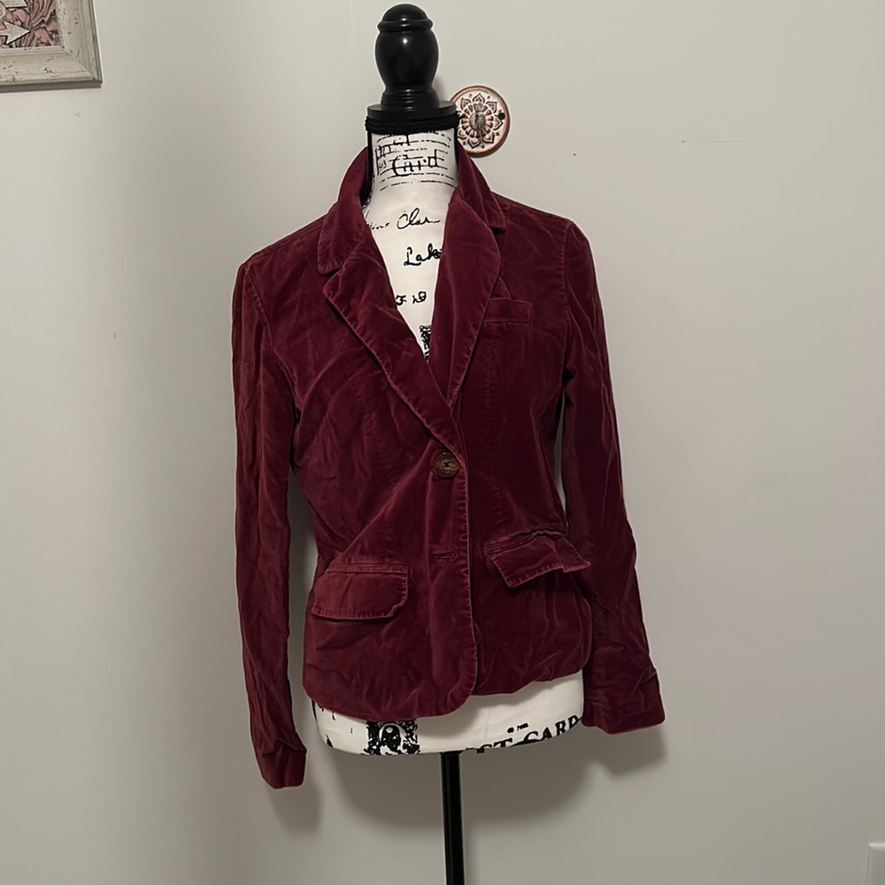 Crushed velvet burgundy American Eagle Jacket (Womens)